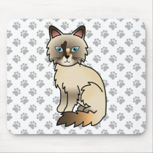 Schildpad Birmaanse / Ragdoll Cute Kat & Pootjes Muismat