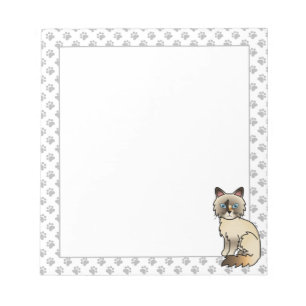 Schildpad Birmaanse / Ragdoll Cute Kat & Pootjes Notitieblok