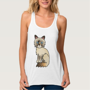 Schildpad Birmaanse / Ragdoll Mopshond Kat Tanktop