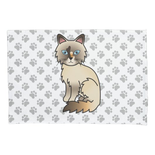 Schildpad Birman / Ragdoll Mooie Kat & Pootjes Kussensloop (Voorkant)