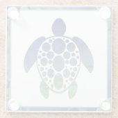 Schildpad - blauw glazen onderzetter (Achterkant)