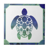 Schildpad - blauw tegeltje (Voorkant)