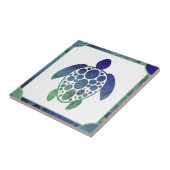 Schildpad - blauw tegeltje (Zijkant)