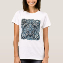 Schildpad Bloemen - wit