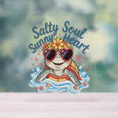 Schildpad Bloemen Zomer Strand Acryl Bord (Neutraal)