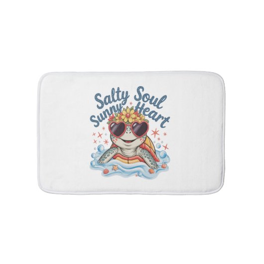 Schildpad Bloemen Zomer Strand Badmat (Voorkant)