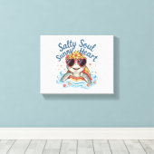 Schildpad Bloemen Zomer Strand Canvas Afdruk (Insitu (Houten vloer))