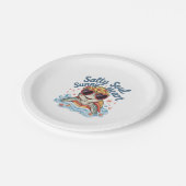 Schildpad Bloemen Zomer Strand Papieren Bordje (Gekanteld)