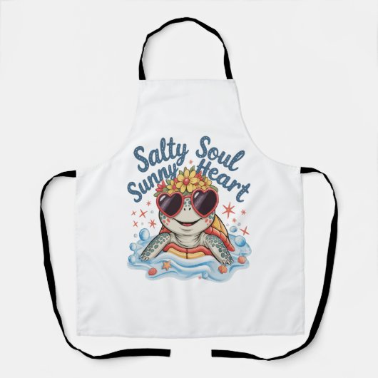 Schildpad Bloemen Zomer Strand Schort (Voorkant)