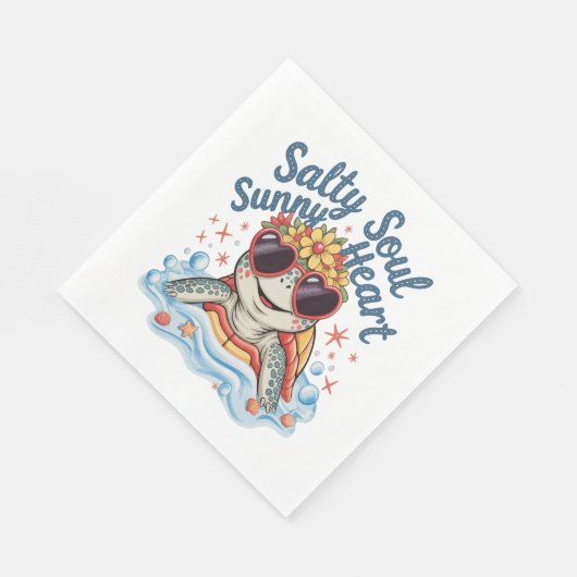 Schildpad Bloemen Zomer Strand Servet (Hoek)