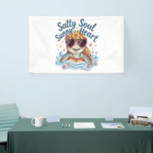 Schildpad Bloemen Zomer Strand Spandoek (Beurs)