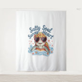 Schildpad Bloemen Zomer Strand Wandkleed (Voorkant)