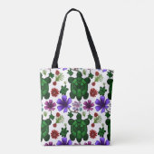 Schildpad bloempatroon tote bag (Achterkant)