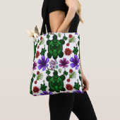 Schildpad bloempatroon tote bag (Dichtbij)