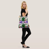 Schildpad bloempatroon tote bag (Op model)