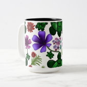 Schildpad bloempatroon tweekleurige koffiemok (Voorkant links)