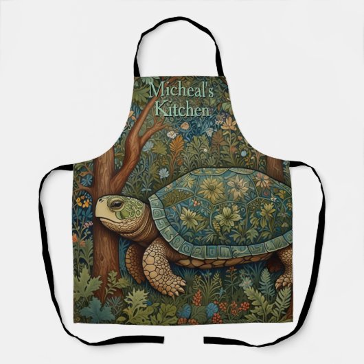Schildpad Boheemse Boho Woodland Personaliseren Schort (Voorkant)