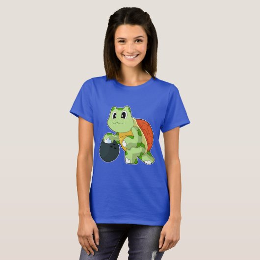Schildpad Bowling bal T-shirt (Voorkant volledig)