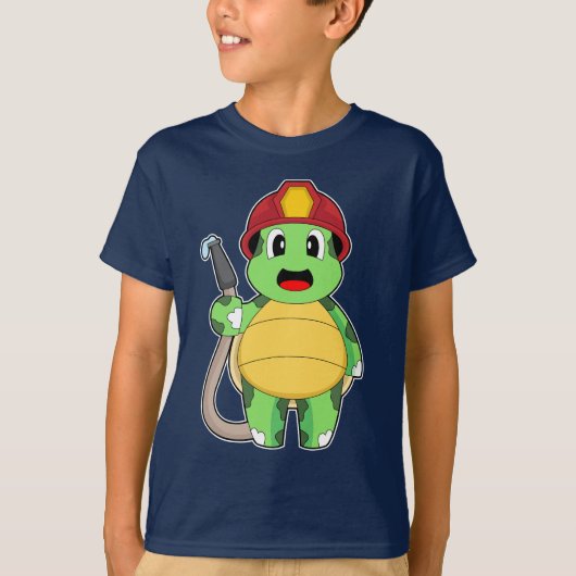 Schildpad Brandweerman Brandweerslang Brandweer T-shirt (Voorkant)