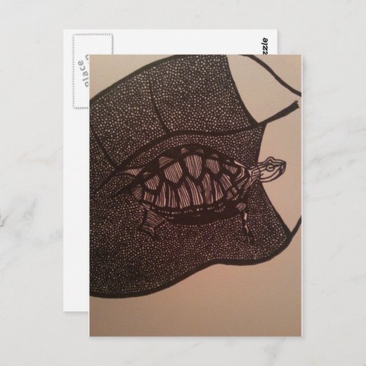 schildpad briefkaart (Voorkant / Achterkant)