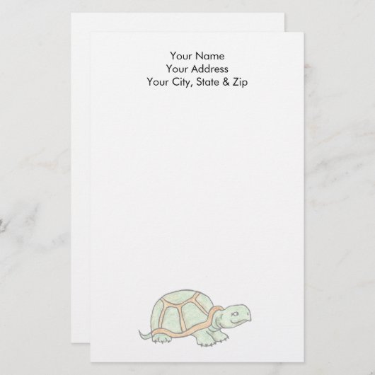 Schildpad Briefpapier (Voorkant / Achterkant)