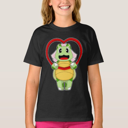 Schildpad Bruid Hart Trouwen T-shirt (Voorkant)