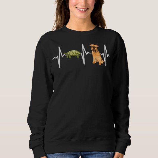Schildpad Brussel Griffon Hartslag Hond Trui (Voorkant)