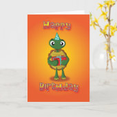schildpad - cadeau - gelukkige verjaardag kaart (Gele Bloem)
