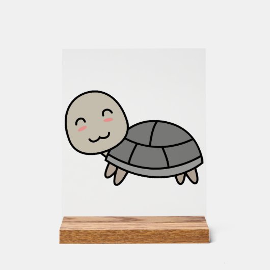 Schildpad cartoon dier acryl bord (Voorkant)