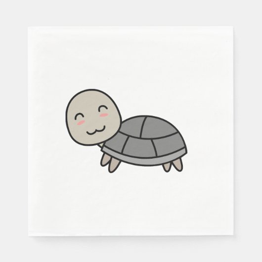 Schildpad cartoon dier servet (Voorkant)