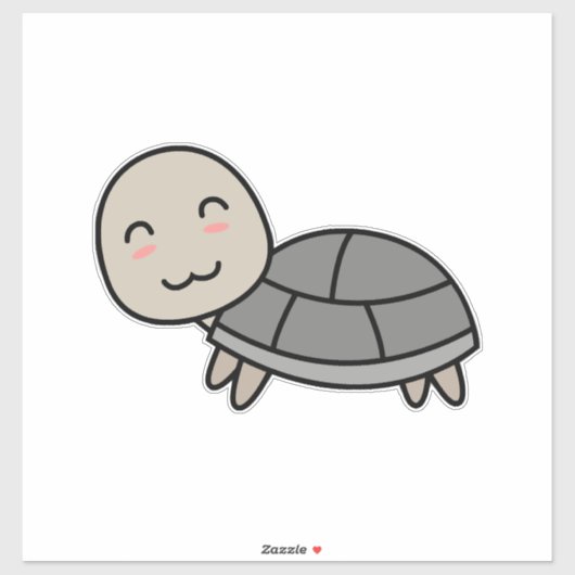 Schildpad cartoon dier sticker (Vel)