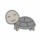 Schildpad cartoon dier sticker (Voorkant)