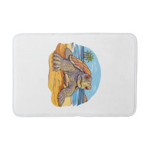 Schildpad Cartoon strand Badmat