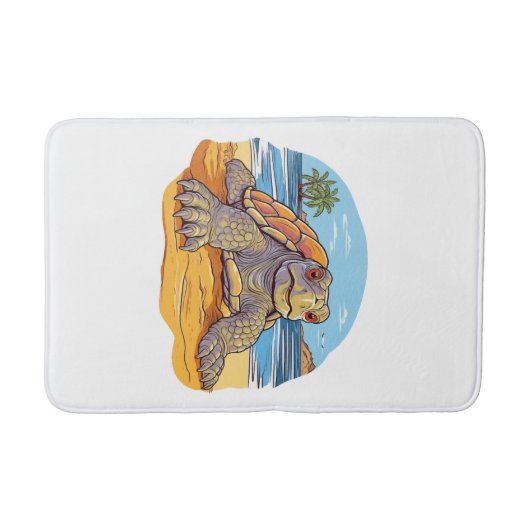 Schildpad Cartoon strand Badmat (Voorkant)