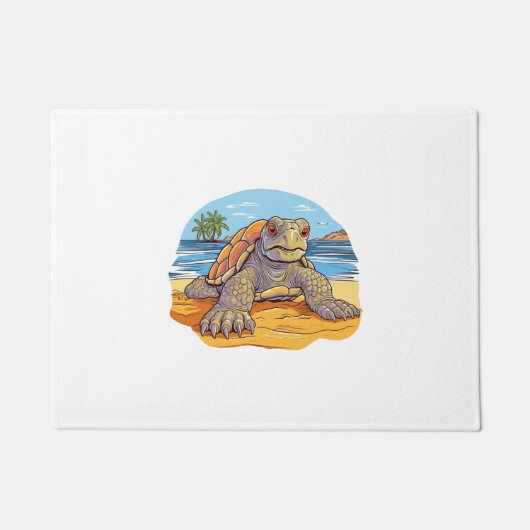 Schildpad Cartoon strand Deurmat (Voorkant)