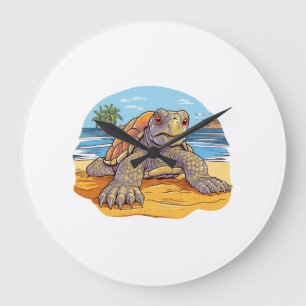 Schildpad Cartoon strand Grote Klok
