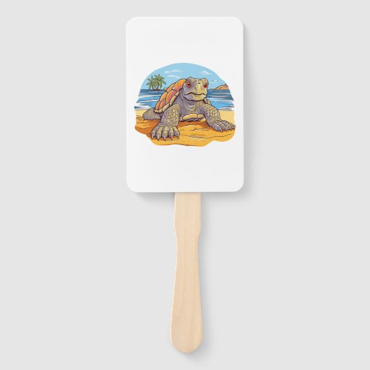 Schildpad Cartoon strand Handwaaier (Voorkant)