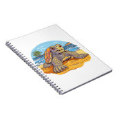 Schildpad Cartoon strand Notitieboek (Rechterzijde)