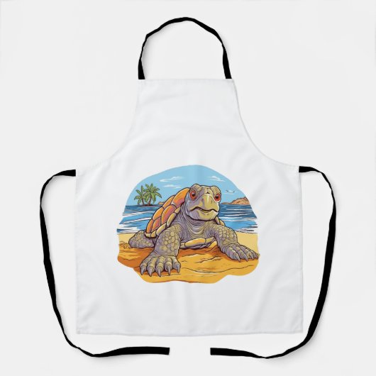 Schildpad Cartoon strand Schort (Voorkant)