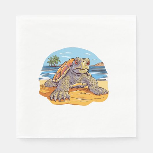 Schildpad Cartoon strand Servet (Voorkant)