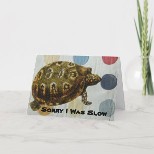 Schildpad collage late verjaardag kaart