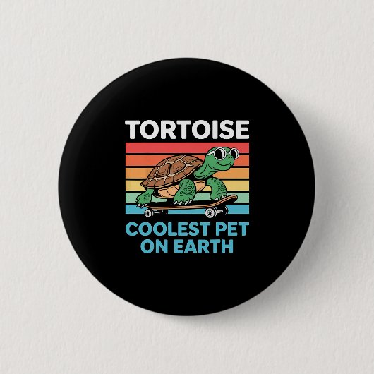 Schildpad Coolste Huisdier Op Aarde Sungles Skateb Ronde Button 5,7 Cm (Voorkant)
