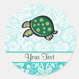 schildpad; Cute Ronde Sticker