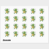 Schildpad dansen  ronde sticker (Vel)