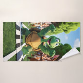 Schildpad de winnaar. badhanddoek (Badhanddoek)