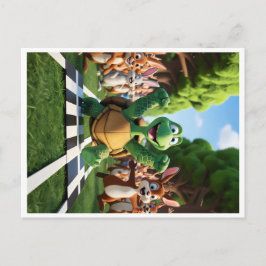 Schildpad de winnaar. feestdagenkaart