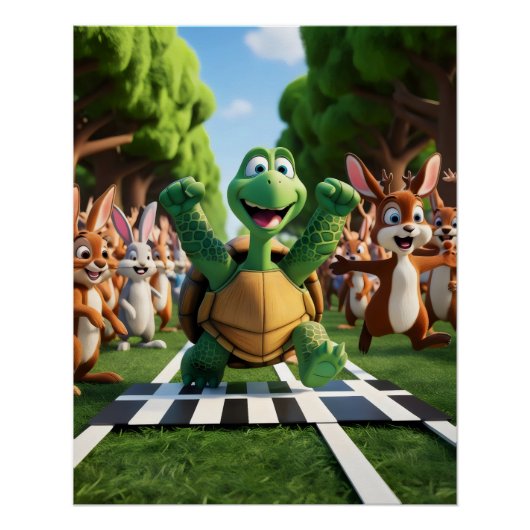 Schildpad de winnaar. perfect poster (Voorkant)