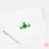 Schildpad die een koekje eet ronde sticker (Envelop)