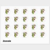 Schildpad die Gelukkig Verjaardag zegt Ronde Sticker (Vel)