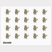 Schildpad die gitaar speelt ronde sticker (Vel)